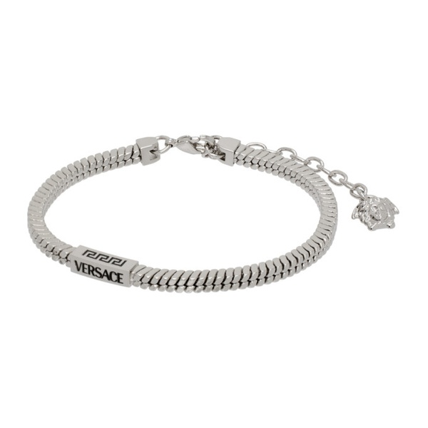 베르사체 베르사체 Versace Silver Herringbone Chain Bracelet 241404M142042