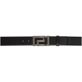 베르사체 Versace Black Greca Leather Belt 241404M131002