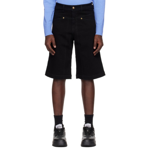 베르사체 베르사체 진 꾸뛰르 베르사체 Versace Jeans Couture Black Four-Pocket Shorts 241202M193038