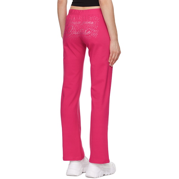 베르사체 베르사체 진 꾸뛰르 베르사체 Versace Jeans Couture Pink Crystal-Cut Lounge Pants 241202F086002