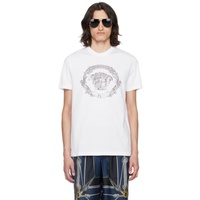 베르사체 Versace White Medusa Cartouche T-Shirt 241404M213031