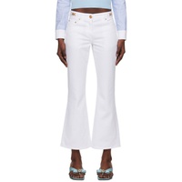 베르사체 Versace White Cropped Flared Jeans 241404F069000