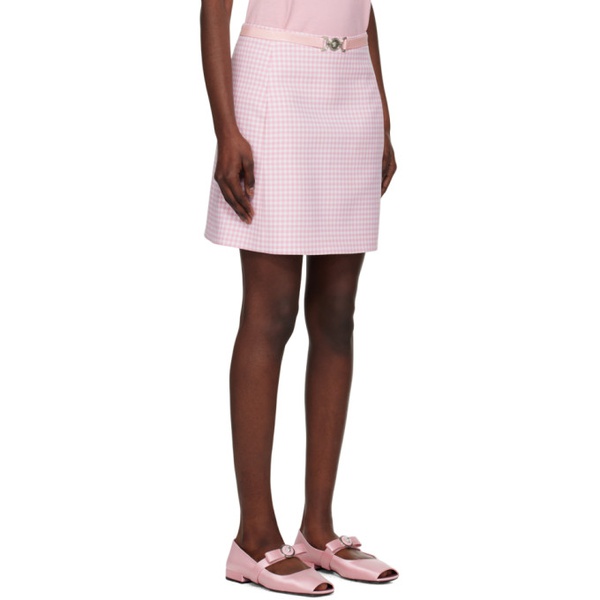 베르사체 베르사체 Versace Pink Contrasto Miniskirt 241404F090008
