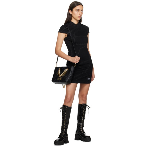 베르사체 베르사체 진 꾸뛰르 베르사체 Versace Jeans Couture Black Block Chain Minidress 232202F052010