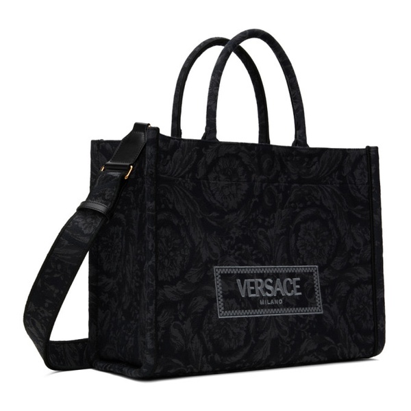 베르사체 베르사체 Versace Black & Gray Barocco Athena Bag 241404F049006