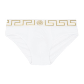 베르사체 언더웨어 베르사체 Versace Underwear White Greca Border Briefs 231653M217027