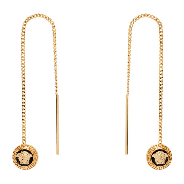 베르사체 베르사체 Versace Gold Metal Enamel Earrings 232404F022012