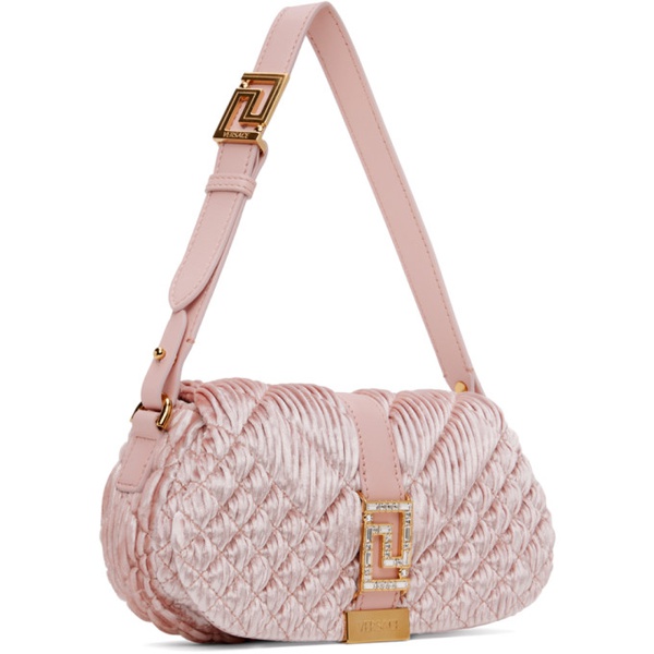 베르사체 베르사체 Versace Pink Greca Goddess Velvet Mini Bag 241404F046006