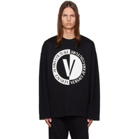 베르사체 진 꾸뛰르 베르사체 Versace Jeans Couture Black V-Emblem Long Sleeve T-Shirt 232202M213008