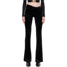 베르사체 Versace Black Rolled Flared Lounge Pants 231404F086000