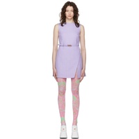 베르사체 Versace Purple Belted Mini Dress 221404F052006