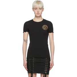 베르사체 진 꾸뛰르 베르사체 Versace Jeans Couture Black Cotton T-Shirt 222202F110007