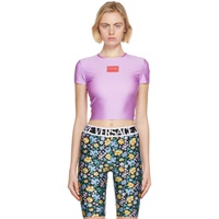베르사체 진 꾸뛰르 베르사체 Versace Jeans Couture Purple Cropped Logo T-Shirt 221202F110047