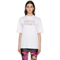 베르사체 Versace White Goddess Studded T-Shirt 231404F110010