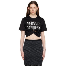 베르사체 Versace Black Goddess Safety Pin T-Shirt 231404F110004