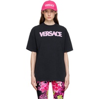 베르사체 Versace Black Distressed T-Shirt 231404F110023