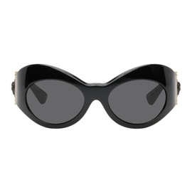 베르사체 Versace Black Oval Shield Sunglasses 241404F005063