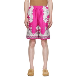 베르사체 Versace Pink Baroque Shorts 222404M193001