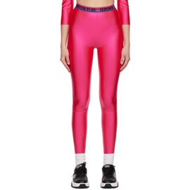 베르사체 진 꾸뛰르 베르사체 Versace Jeans Couture Pink Shiny Leggings 231202F085002