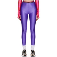 베르사체 진 꾸뛰르 베르사체 Versace Jeans Couture Purple Shiny Leggings 231202F085001