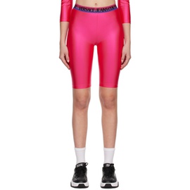 베르사체 진 꾸뛰르 베르사체 Versace Jeans Couture Pink Shiny Bike Shorts 231202F088006