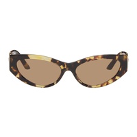 베르사체 Versace Brown Greca Strass Cat-Eye Sunglasses 242404F005036