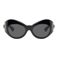베르사체 Versace Black Oval Shield Sunglasses 241404M134006