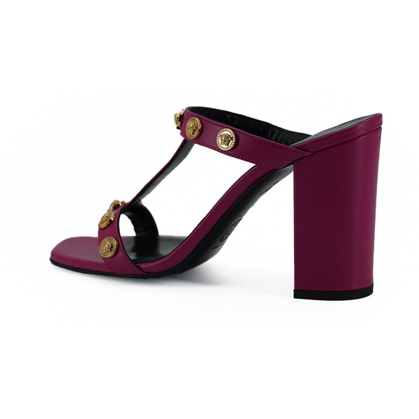 베르사체 베르사체 Versace Purple Calf Leather High Heel Womens Sandals 7231744442500