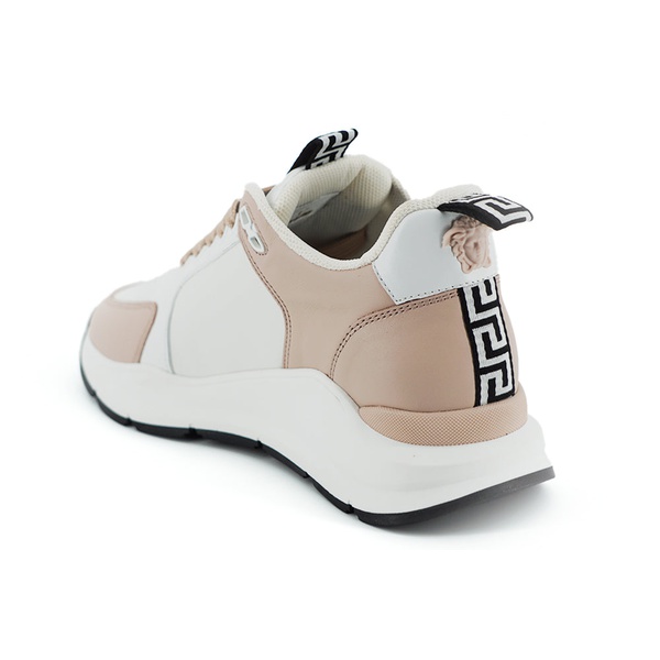 베르사체 베르사체 Versace Light Pink and White Calf Leather Womens Sneakers 7233560969348