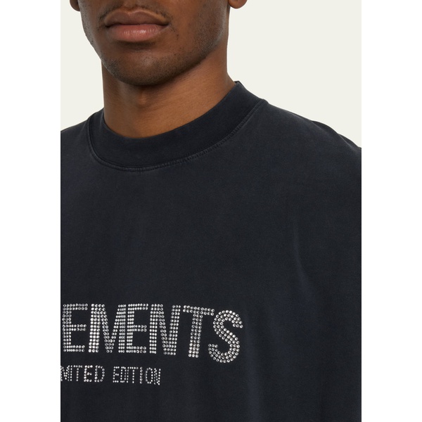  베트멍 Vetements Mens Jersey Crystal-Logo T-Shirt 4525114