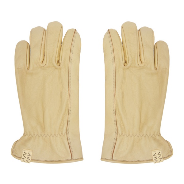  비즈빔 Visvim Beige Leather Gloves 241487M135000