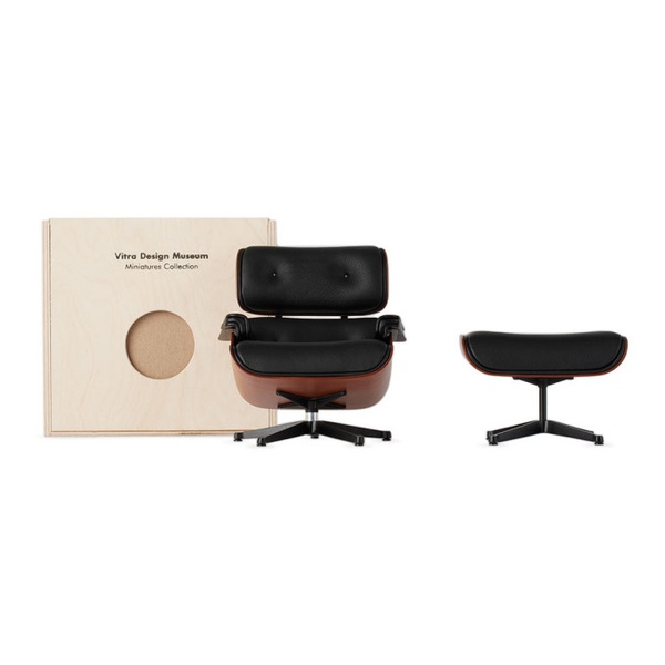  Vitra Black Lounge Chair & Ottoman Miniature 231059M809002