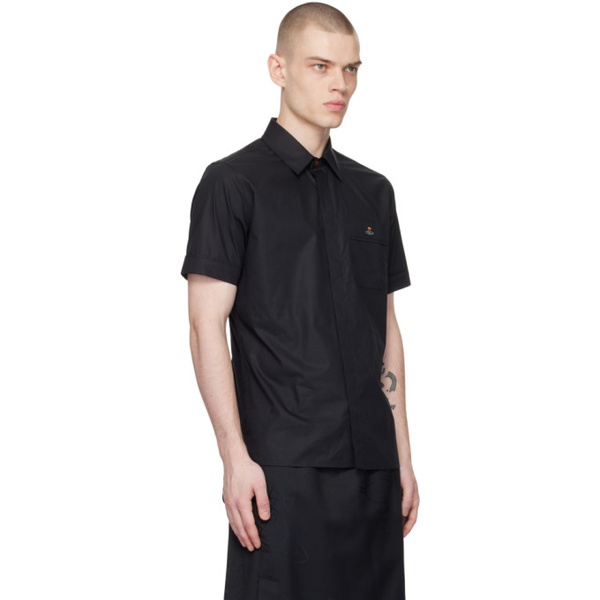  비비안 웨스트우드 Vivienne Westwood Black Embroidered Shirt 231314M192002