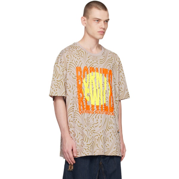  비비안 웨스트우드 Vivienne Westwood Taupe Printed T-Shirt 231314M213028