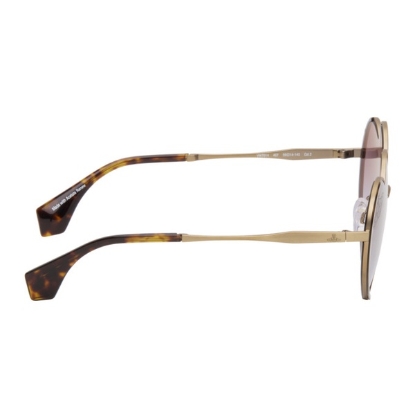  비비안 웨스트우드 Vivienne Westwood Gold & Tortoiseshell Lovelace Sunglasses 241314F005013