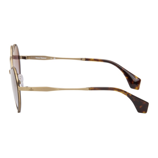  비비안 웨스트우드 Vivienne Westwood Gold & Tortoiseshell Lovelace Sunglasses 241314F005013