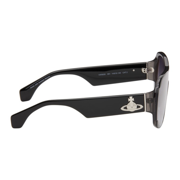  비비안 웨스트우드 Vivienne Westwood Black Atlanta Sunglasses 241314F005020