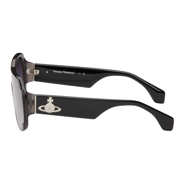  비비안 웨스트우드 Vivienne Westwood Black Atlanta Sunglasses 241314F005020