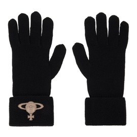 비비안 웨스트우드 Vivienne Westwood Black Embroidered Orb Gloves 232314M135004