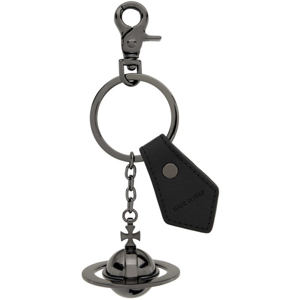  비비안 웨스트우드 Vivienne Westwood Black & Gunmetal 3D Orb Keychain 241314M148013