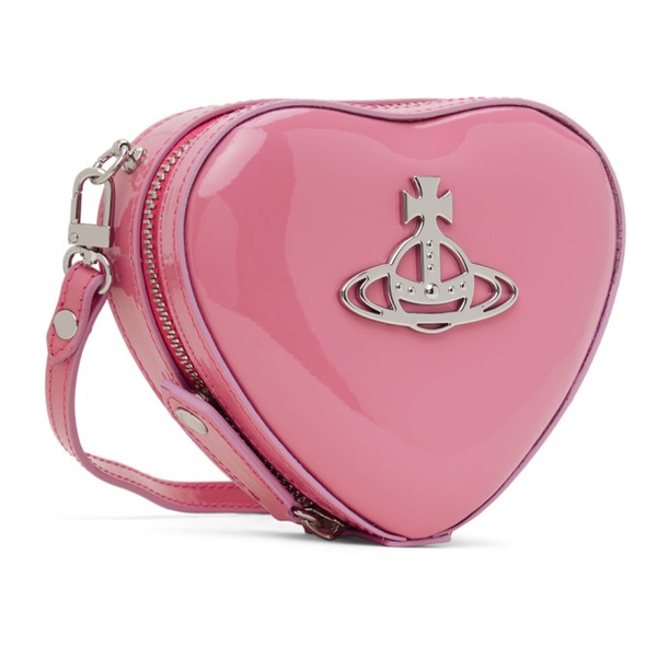  비비안 웨스트우드 Vivienne Westwood Pink Mini Louise Heart Crossbody Bag 241314F048013