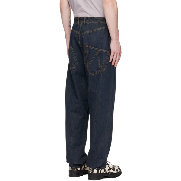  비비안 웨스트우드 Vivienne Westwood Navy Twisted Seam Jeans 231314M186006
