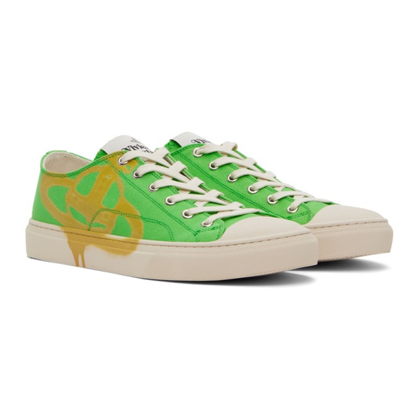  비비안 웨스트우드 Vivienne Westwood Green Plimsoll Low-Top 2.0 Sneakers 241314M237010