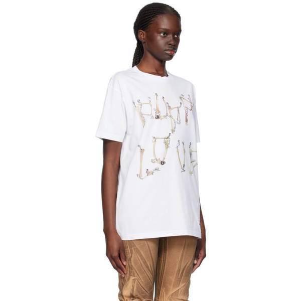  비비안 웨스트우드 Vivienne Westwood White Bones N Chain T-Shirt 241314F110022