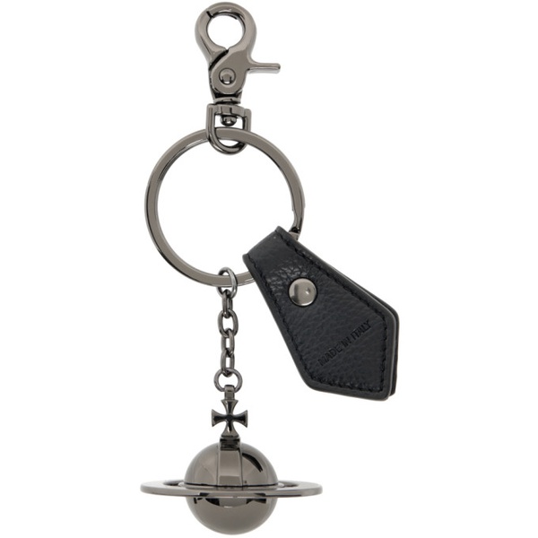  비비안 웨스트우드 Vivienne Westwood Gunmetal & Black 3D Orb Keychain 241314M148018