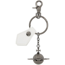 비비안 웨스트우드 Vivienne Westwood Gunmetal & White 3D Orb Keychain 241314M148020