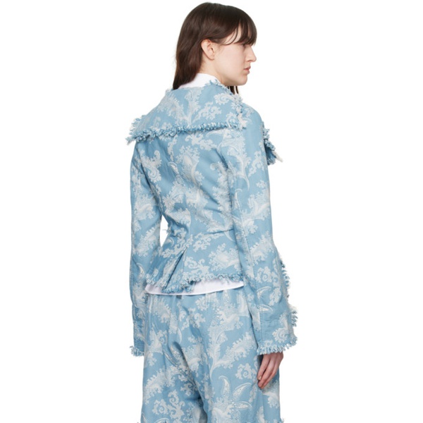  비비안 웨스트우드 Vivienne Westwood Blue & 오프화이트 Off-White Worth More Jacket 241314F063002