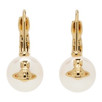 비비안 웨스트우드 Vivienne Westwood Gold & White Gia Drop Earrings 241314F022027