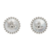 비비안 웨스트우드 Vivienne Westwood Silver & White Neyla Earrings 241314F022034