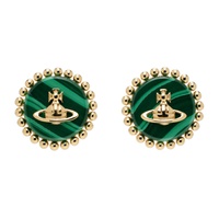 비비안 웨스트우드 Vivienne Westwood Gold & Green Neyla Earrings 241314F022077